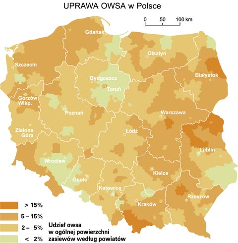 uprawa owsa w polsce mapa